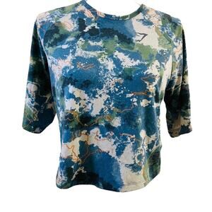 Gymshark Cropped Print Athletic Top Medium